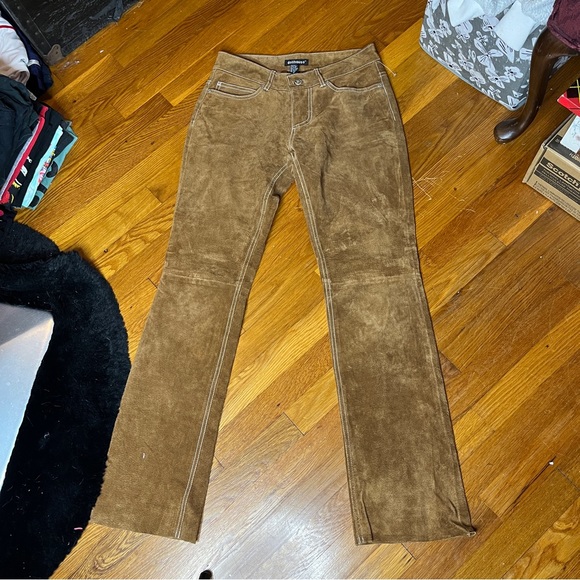 Dollhouse Pants - Vintage y2k Dollhouse Tan Real Leather Pants Size Medium
